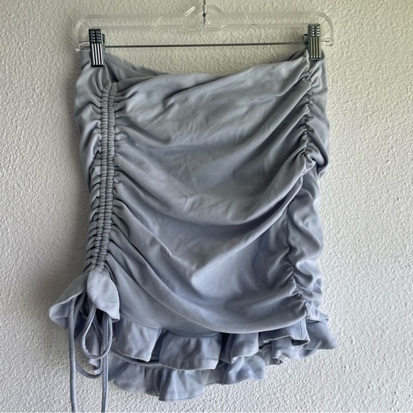 Mable Gray Scrunched Mini Skirt MEDIUM - Picture 4 of 10